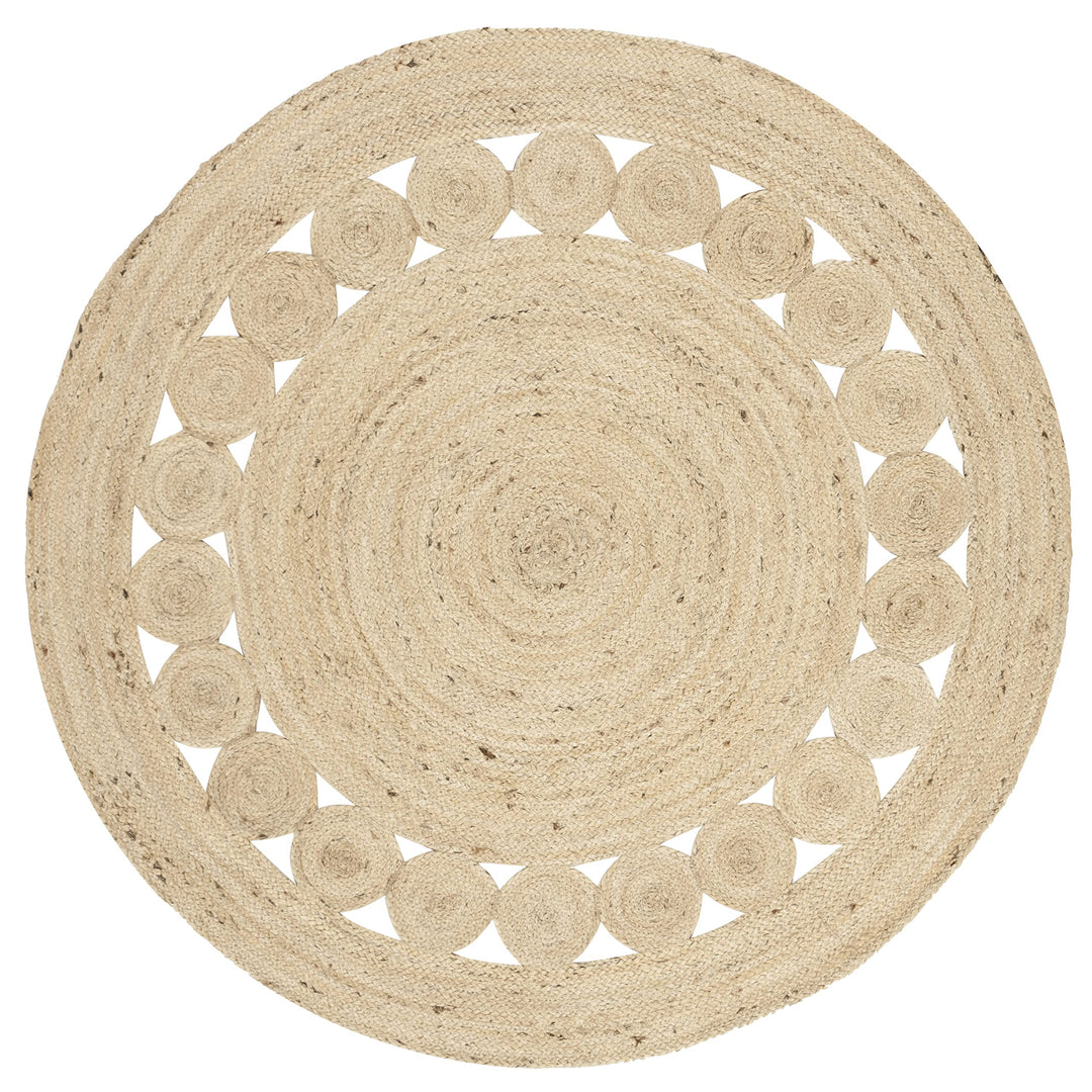 SAFAVIEH Natural Fiber Collection Area Rug - 3' Round Ivory Handmade Boho