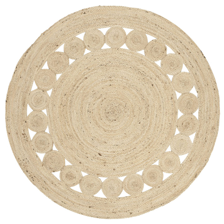 SAFAVIEH Natural Fiber Collection Area Rug - 3' Round Ivory Handmade Boho