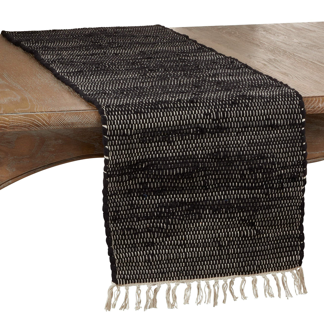 Design Table Runner Black Cotton