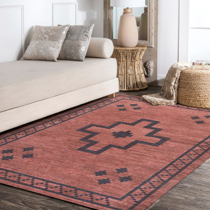 JONATHAN Y Rand Medallion Textured Weave Machine Washable Area Rug