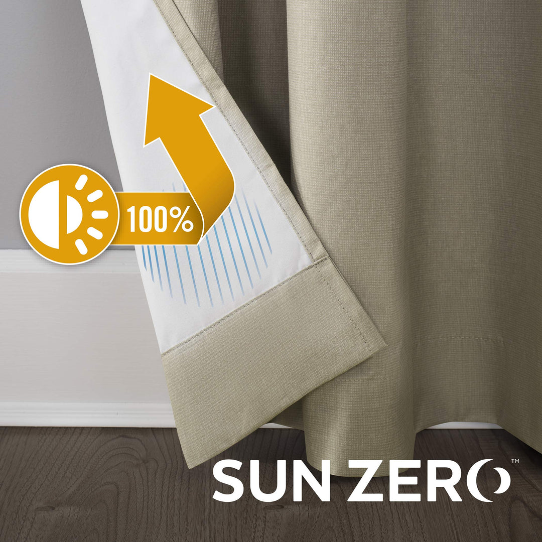 Sun Zero Duran Thermal Insulated Total Blackout Grommet 1-Piece Curtain Panel, Single Panel