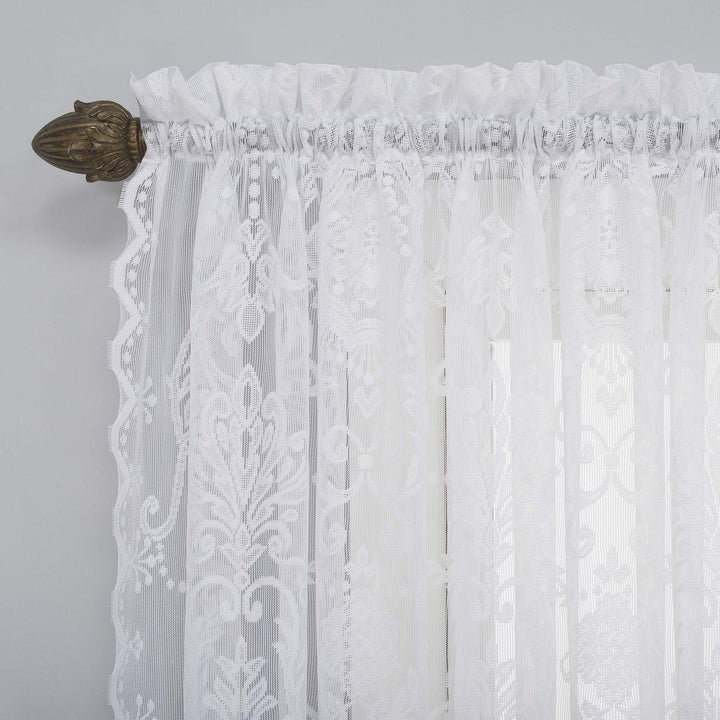 No. 918 Ariella Floral Lace Sheer Rod Pocket 1-Piece Curtain Panel, Single Panel