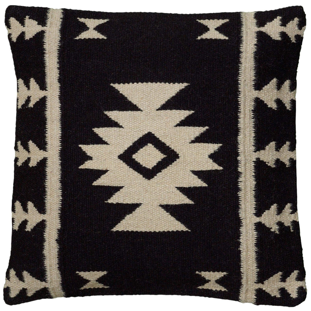 Rizzy Home|T05808|Down Fill Decorative Pillow|18"x18" Black/White/Neutral