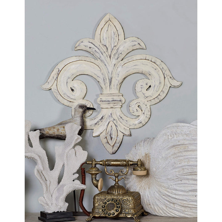 Wood De Lis Decor White Farmhouse MDF