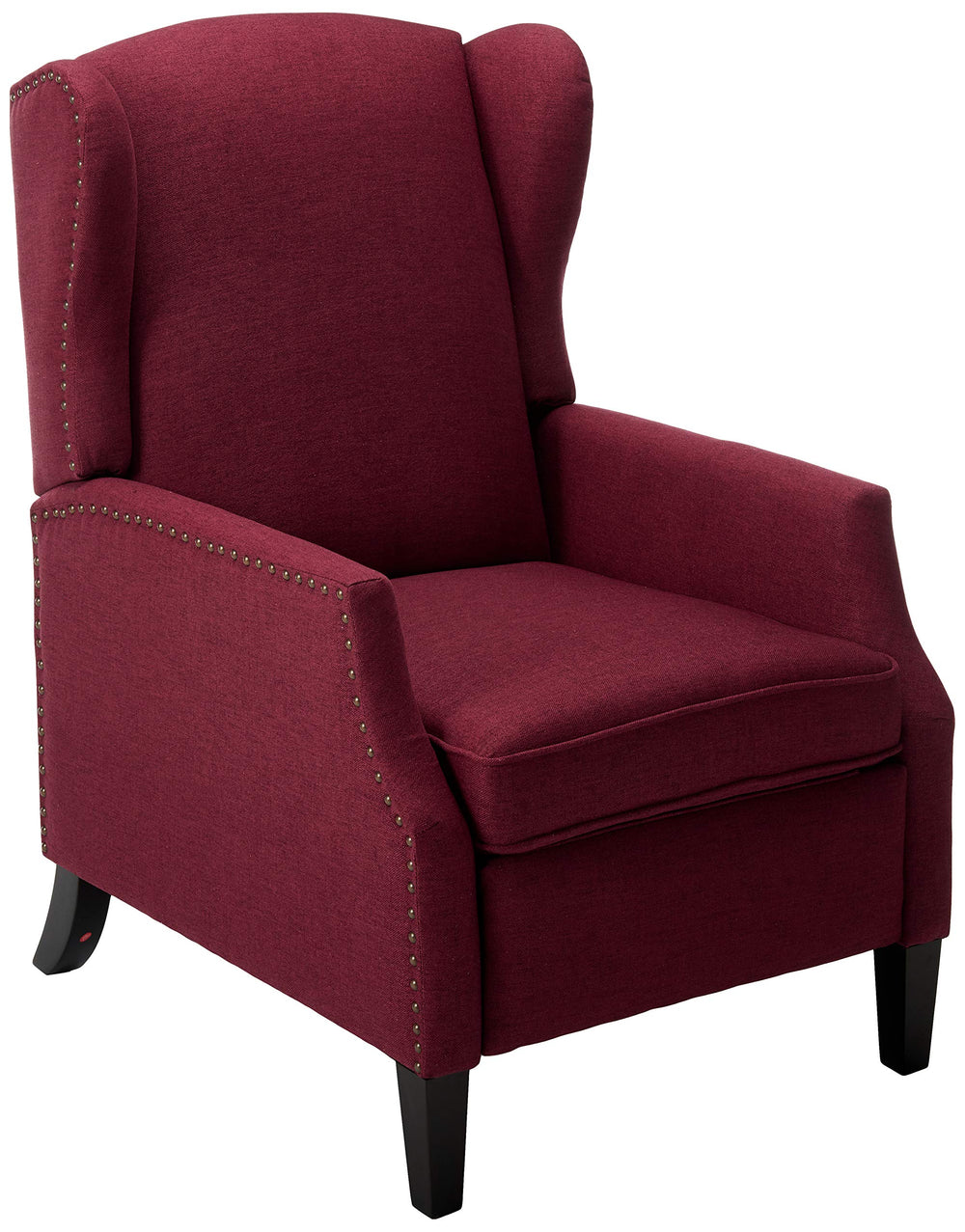 GDFStudio Weyland Wingback Traditional Fabric Recliner (Deep Red) 33.25D x 26.5W