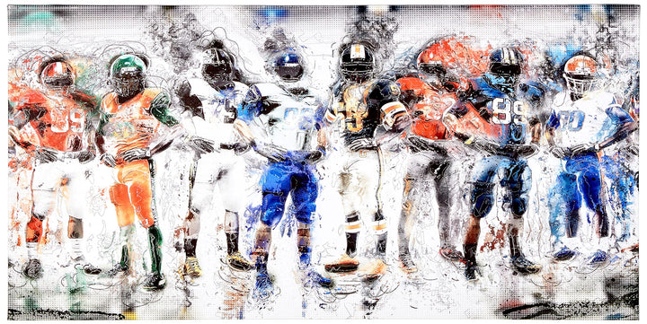 Digital Art PT2505-32-16 Football Team-Large Sport Canvas Art 32 x 16 in