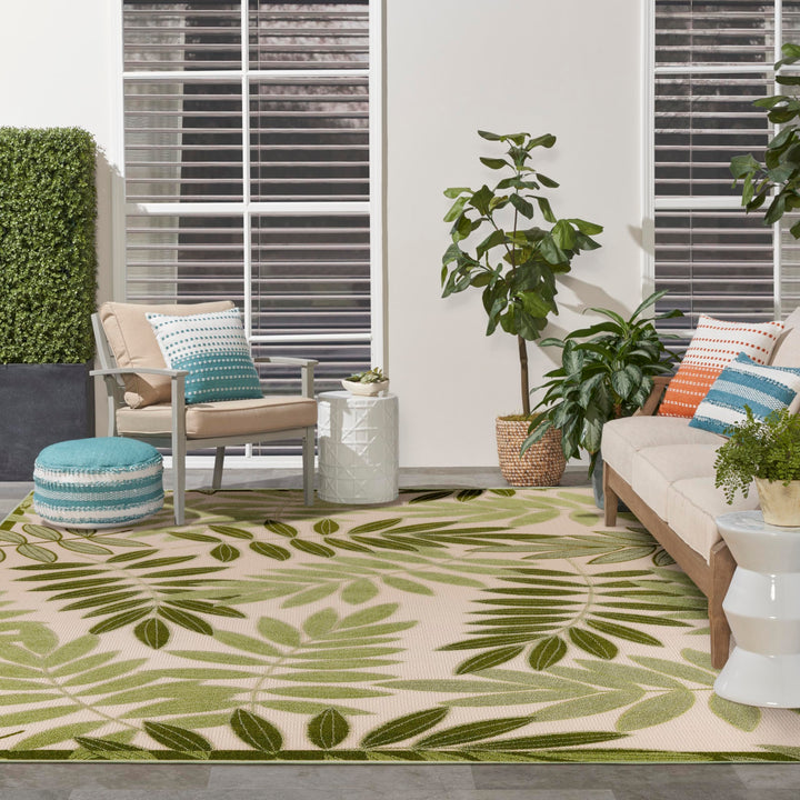 Nourison Aloha Leaf Print Vibrant Indoor/Outdoor Area Rug