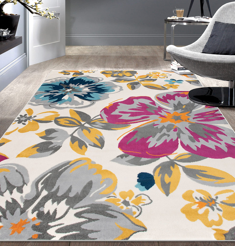 Rugshop Modern Floral Area Rugs 5' x 7' Multi 5' x 7' - Multi