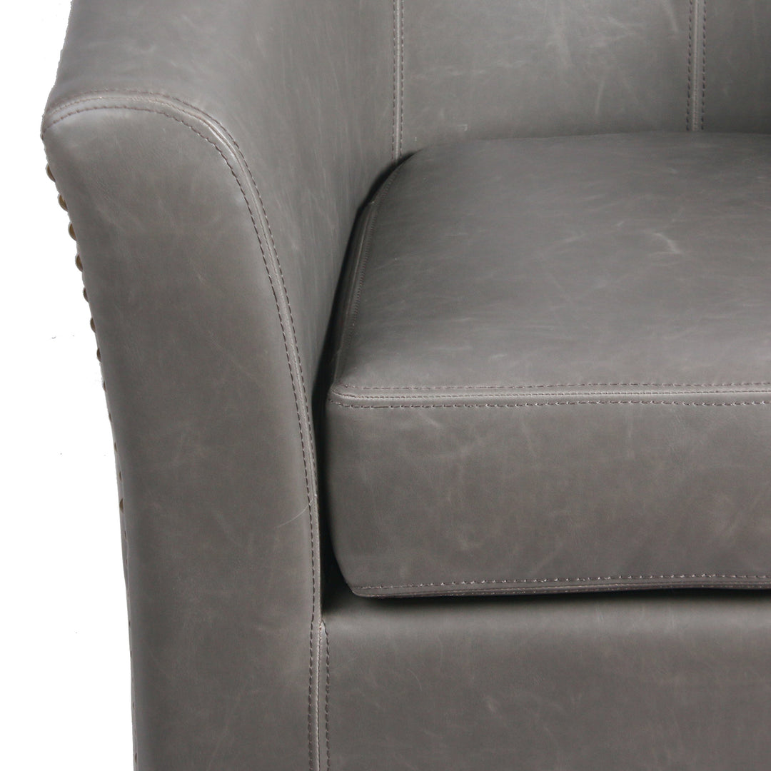 New Pacific Direct Ernest Bonded Leather Swivel Chair Vintage Fully