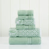 Modern Threads Trefoil Filigree 6-Piece Reversible Yarn Dyed Jacquard Towel Sage