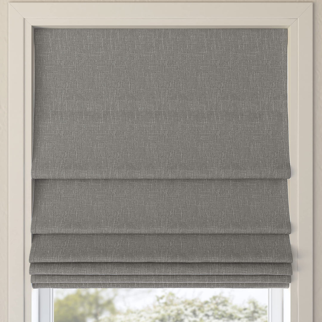 Sun Zero Preble Textured Total Blackout Cordless Roman Shade 33" x 64" Gray 33 x 64 - Grey