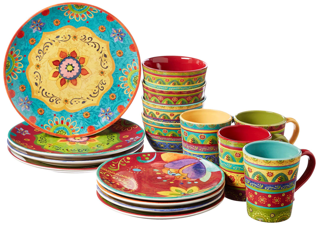 Certified International Tunisian Sunset rvice for 4 Dinnerware Dishes 16 pc