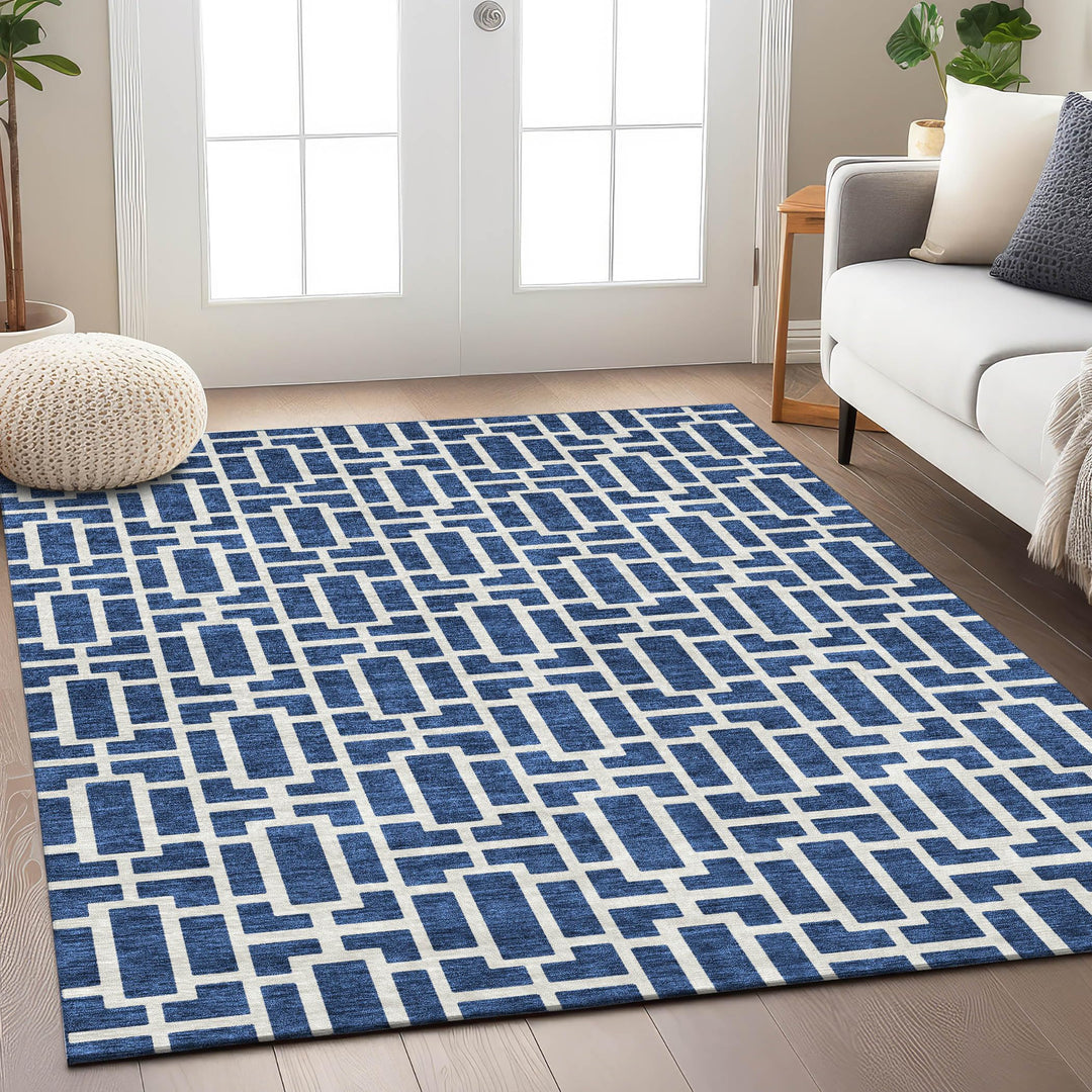 Addison Rugs Chantille ACN916 Navy 10' x 14' Indoor/Outdoor Machine Washable - Diamond Home USA