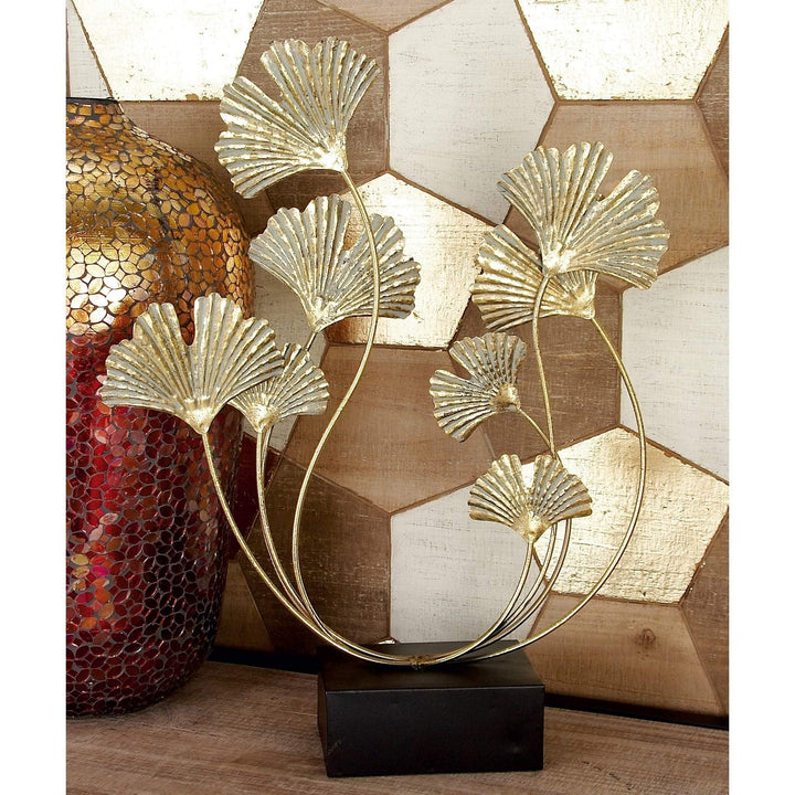 Metal Floral Sculpture Gold