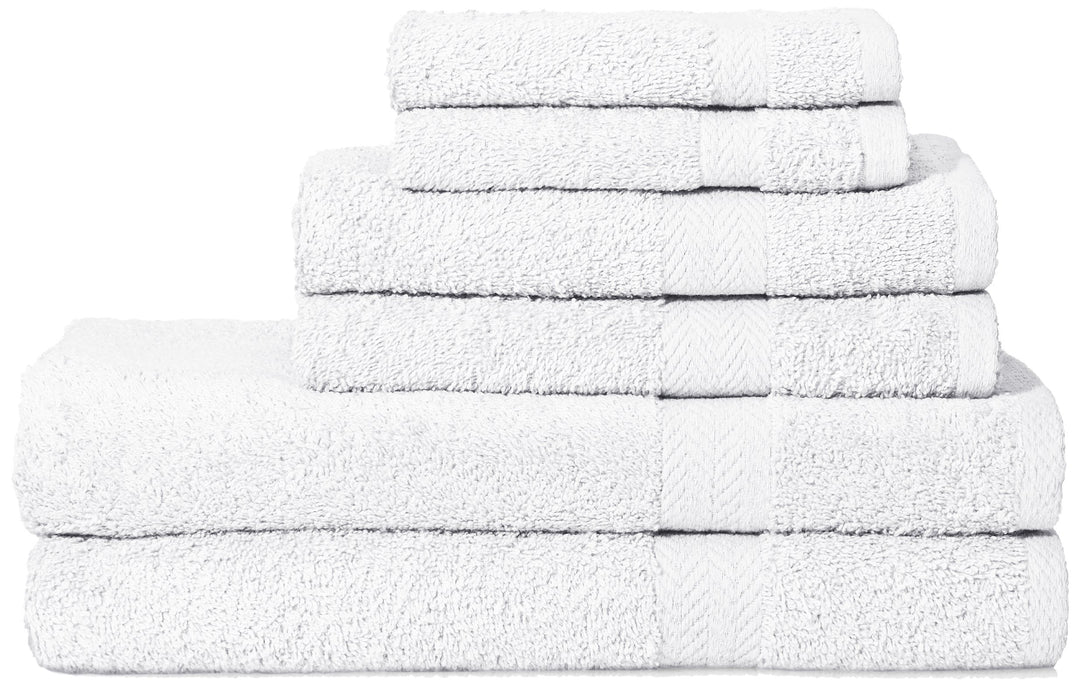 Lintex Linens 840524 Deluxe 6Piece Cotton Terry Bath Towel Set White