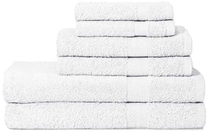 Lintex Linens 840524 Deluxe 6Piece Cotton Terry Bath Towel Set White