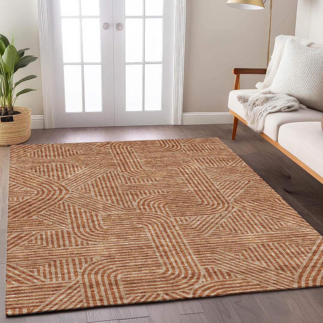 Machine Washable Indoor/ Outdoor Chantille Contemporary Geo Rug