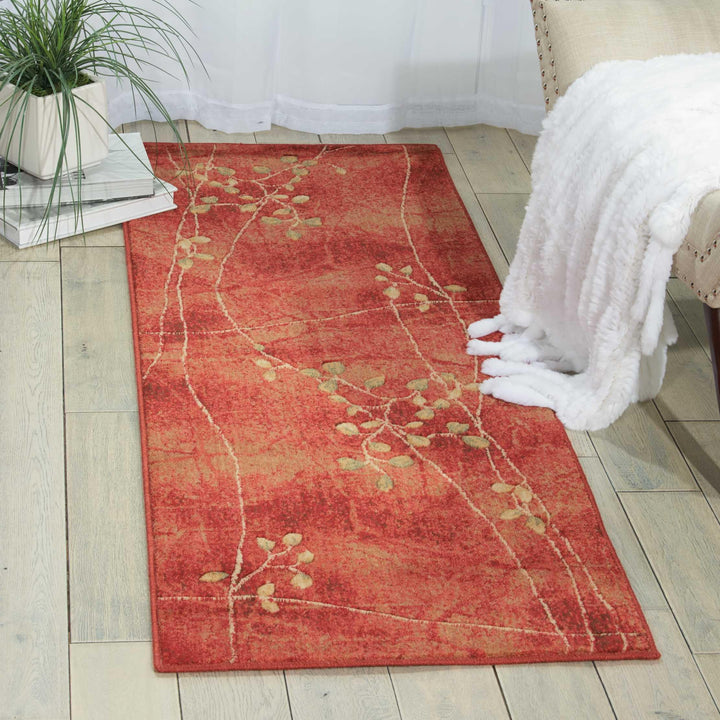 Nourison Somerset Flame Runner Area Rug 2-Feet 3-Inches by 8-Feet (2'3" x 8') 2'3" x 8' Runner - Red