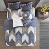 3 Piece Blue Southwestern Comforter King/Cal King Southwest Bedding Set Native - Diamond Home USA