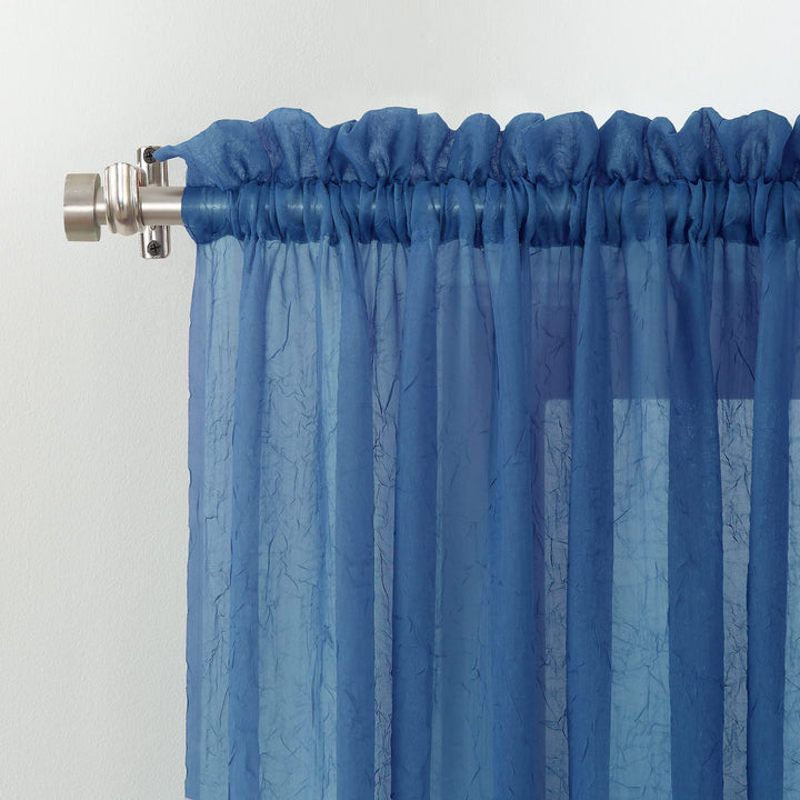 No. 918 Erica Crushed Voile Sheer Rod Pocket 1-Piece Curtain Panel, Single Panel