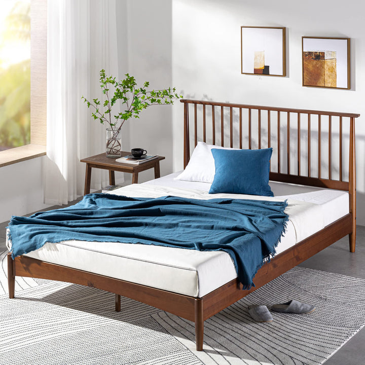 ZINUS Linda Mid Century Wood Platform Bed Frame Solid Wood Foundation Wood King