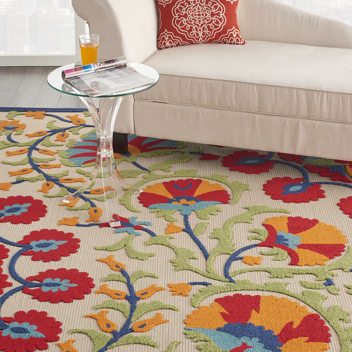 Nourison Aloha Modern Multicolor Floral Botanical Area Rug