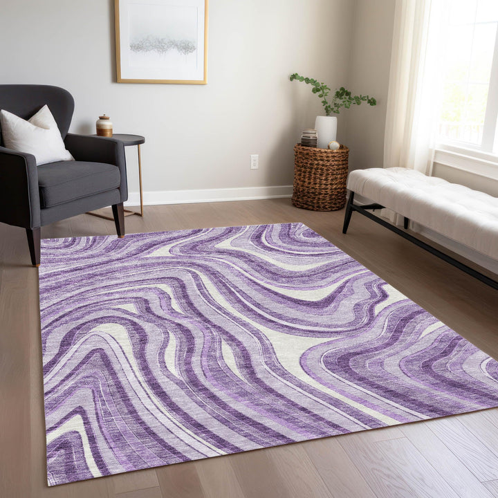 Machine Washable Indoor/ Outdoor Chantille Contemporary Abstract Rug