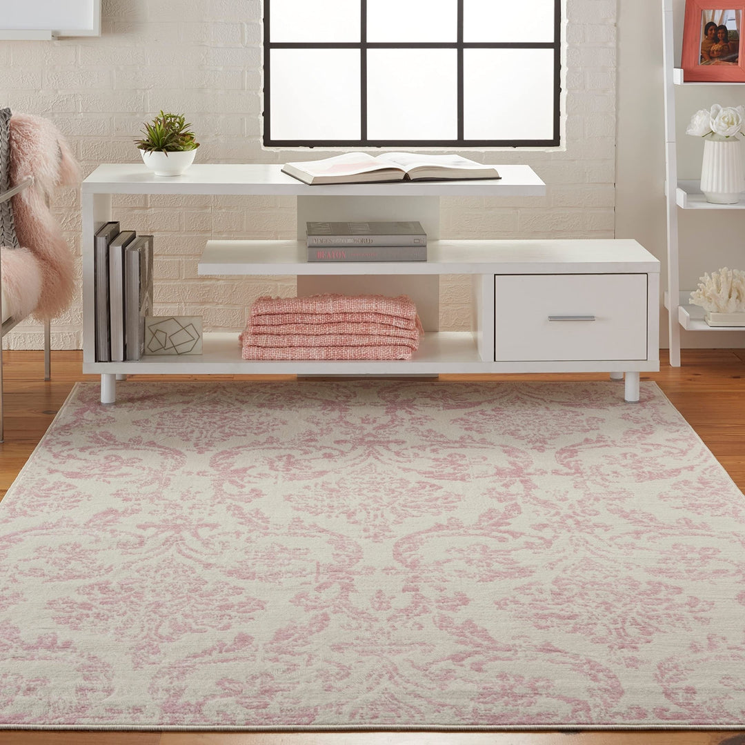 Nourison Jubilant Vintage Farmhouse Damask Area Rug