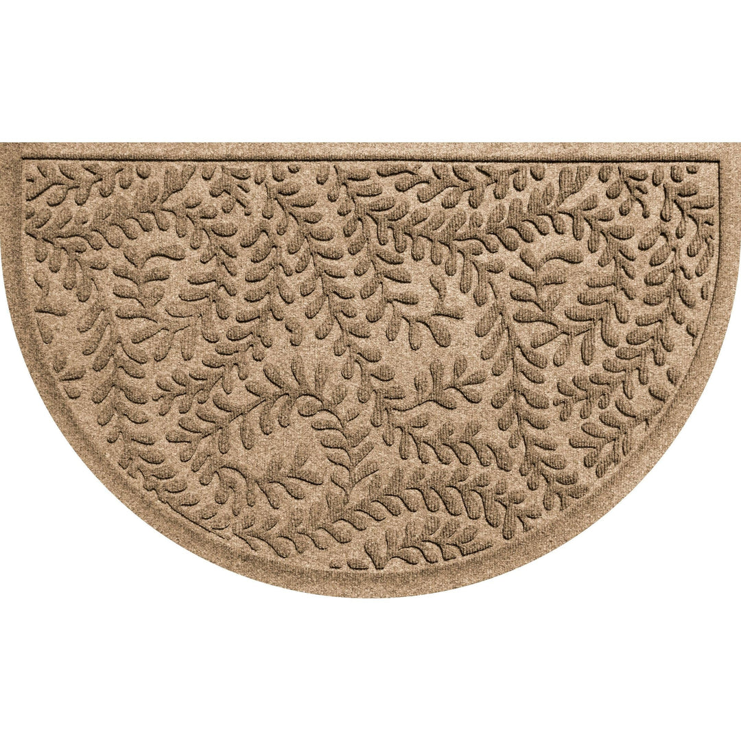 Boxwood 24"x39" Indoor/Outdoor Half Round Door Mat Beige Traditional Semi-Circle Camel