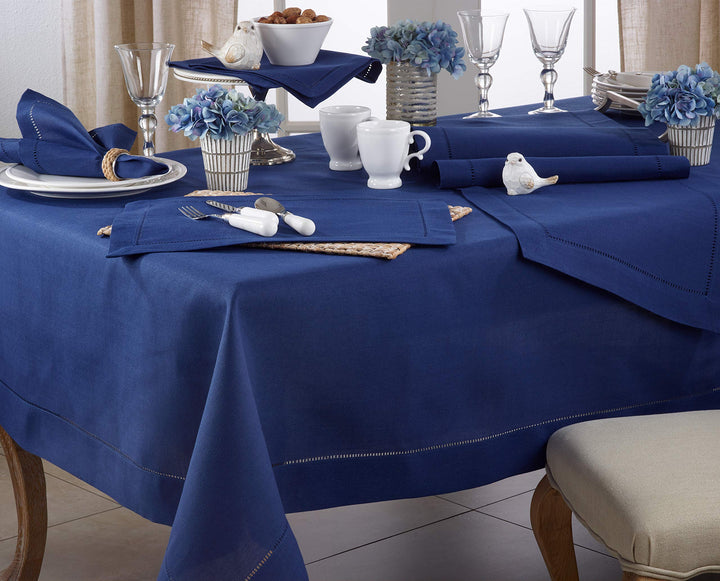 SARO LIFESTYLE 6306.NB70120B Rochester Collection Tablecloth with Hemstitched 70"x120"