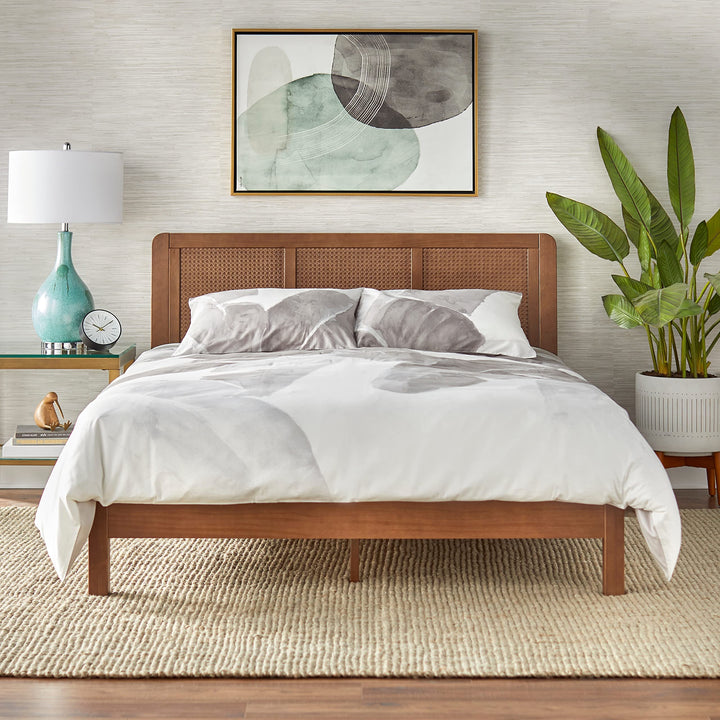 Lifestorey Larkin Mid-Century Queen Platform Bed White