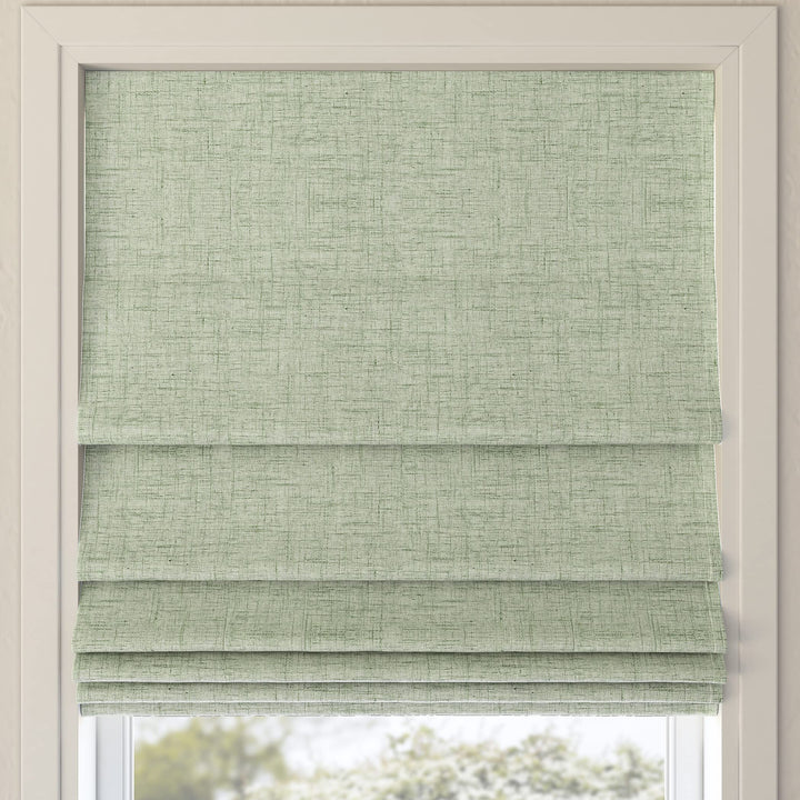 Sun Zero Seraphina Textured Total Blackout Cordless Roman Shade 33" x 64" Sage 33" x 64" - Sage Green