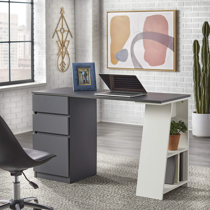 Target Marketing Systems Como Computer Desk ith Storage 3-Draer Laptop Table