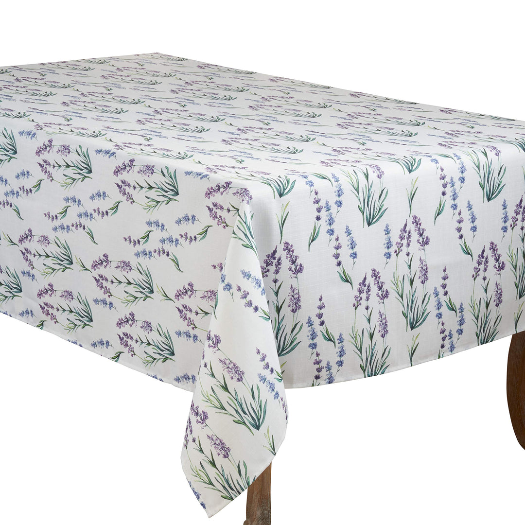 SARO LIFESTYLE Lavender Print Tablecloth Lavender 65"x104" 65" x 104"