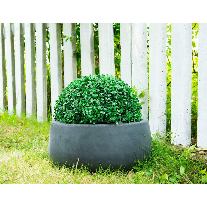 Lightweight Concrete Modern Low Bowl Cement Planter-Medium - 15.7'x15.7'x7.9'