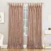 No. 918 Odelia Distressed Velvet Semi-Sheer Tab Top Curtain Panel 50" x 63" 50x63 - Blush