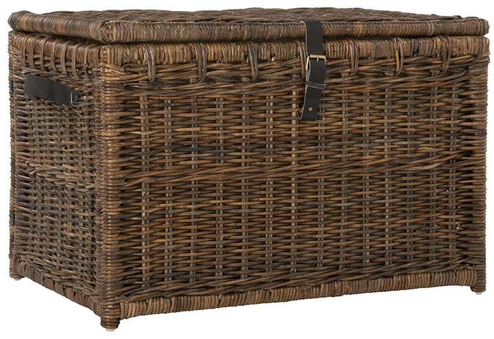 happimess HPM9004A Michael 35" Wicker Storage Trunk Collapsible for flat storage