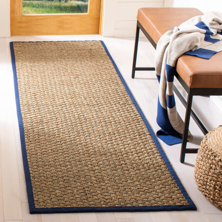 SAFAVIEH Natural Fiber Collection Runner Rug - 2'6" x 8' Natural & lue order