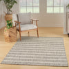 Nourison Positano Indoor/Outdoor Grey Ivory 7' x 10' Area Rug Easy Cleaning 7' x 10' - Grey/Ivory