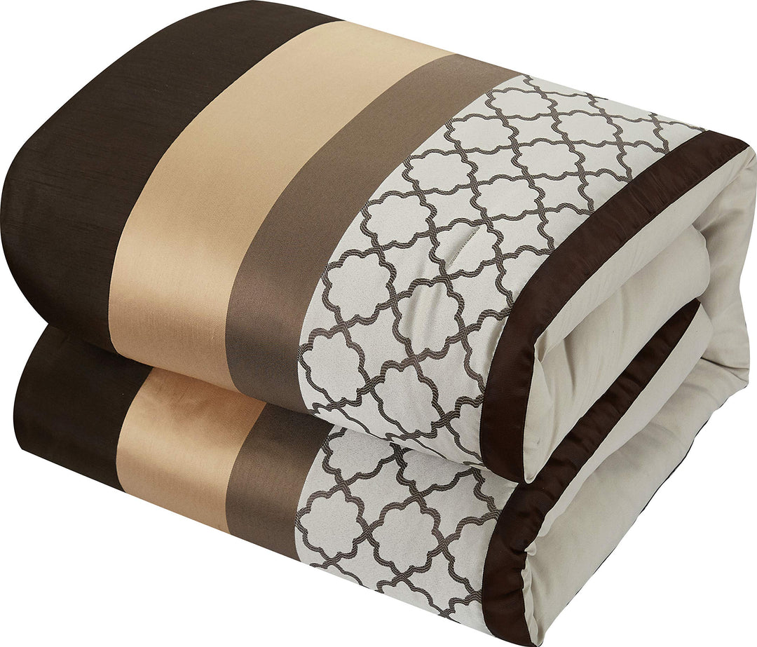 8 Piece Jacquard Weave Comforter Cal California Set