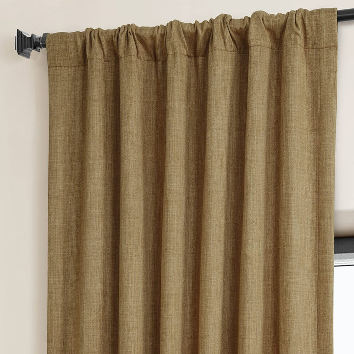 Exclusive Fabrics Faux Linen Room Darkening Curtain (1 Panel)