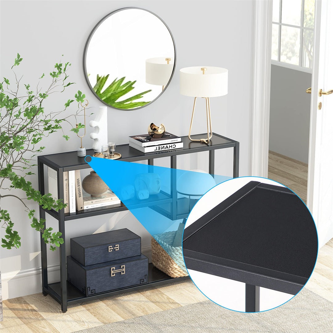 43 Inch Console Tablesmall Black Entryway Table with Storage Shelvesentrance - Diamond Home USA