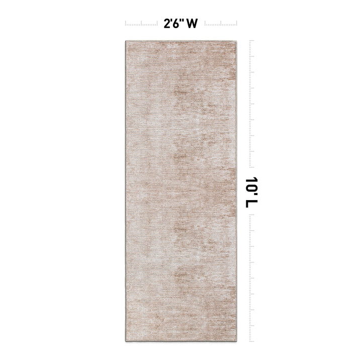 Contemporary Distressed Stripe Machine Washable Area Rug