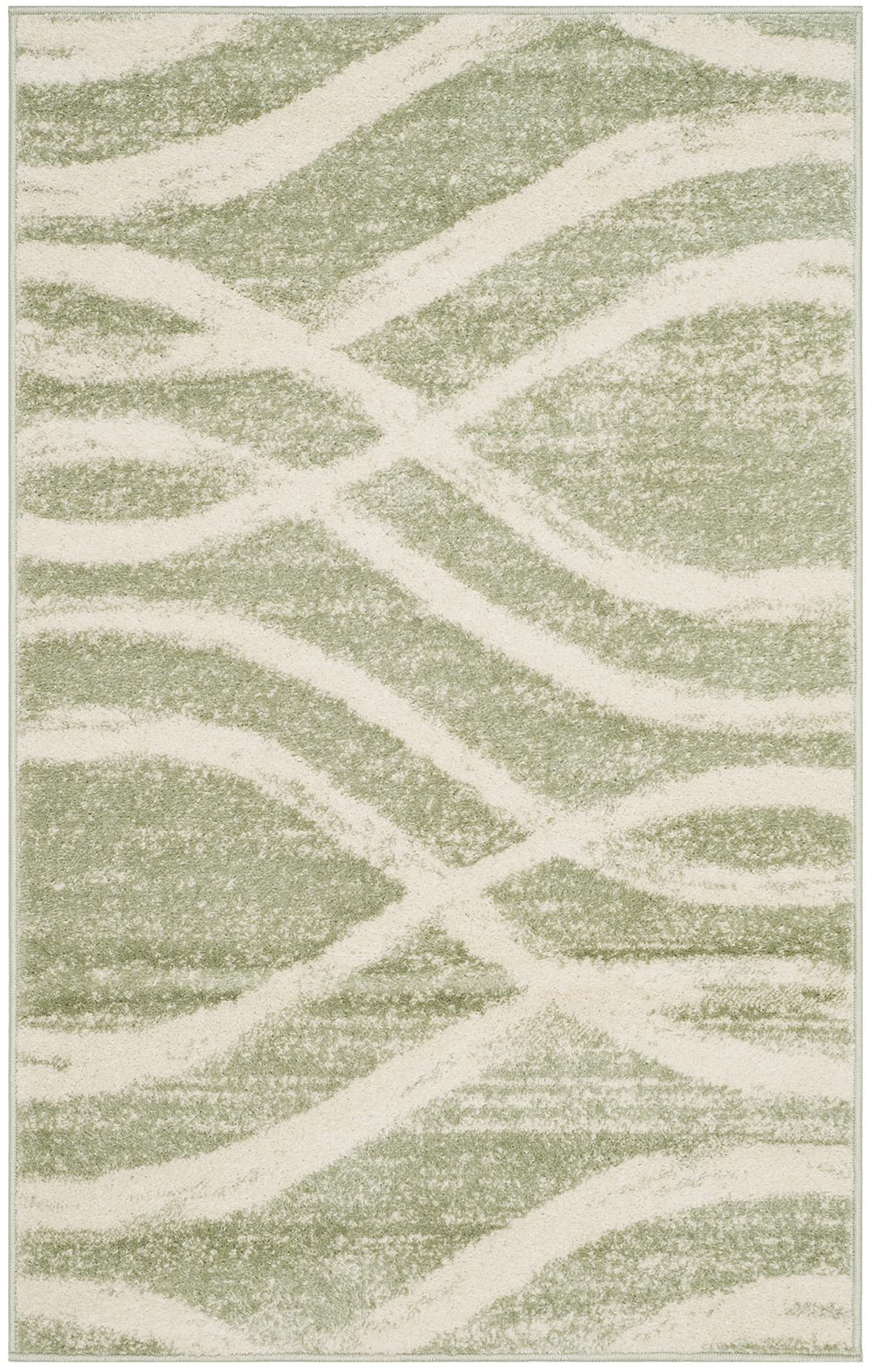 SAFAVIEH Adirondack Collection Accent Rug - 4' x 6' Sage & Cream Modern Wave