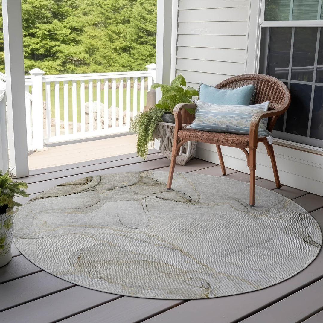 Machine Washable Indoor/ Outdoor Abstract Chantille Rug