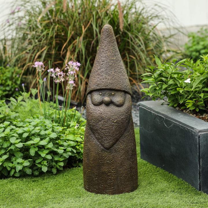 Elf Gnome Garden Statue Brown Traditional Magnesium Oxide