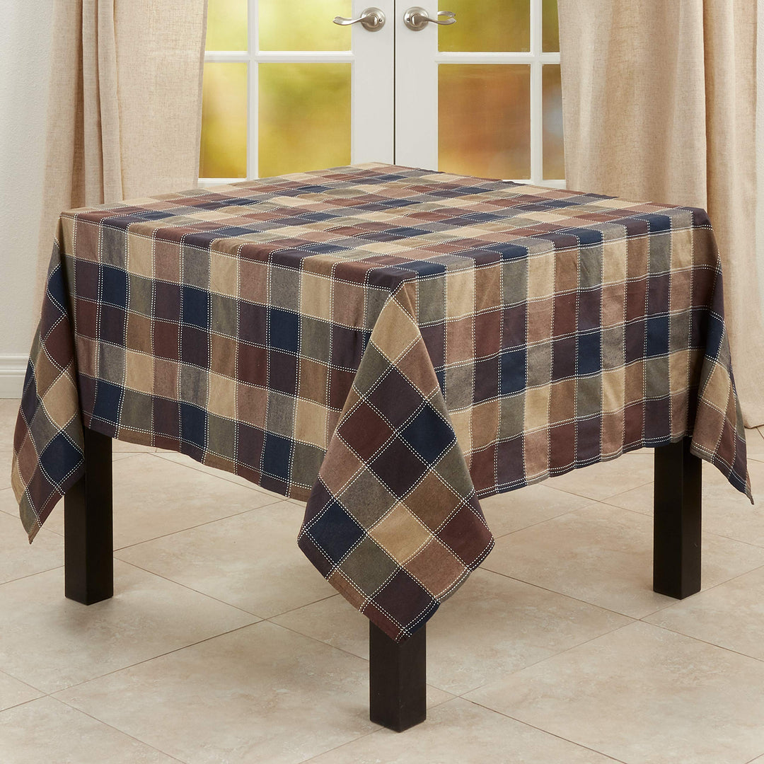 SARO LIFESTYLE 8571.BR70S Harvest Collection Cotton Blend Tablecloth With 70" x 70" - Brown