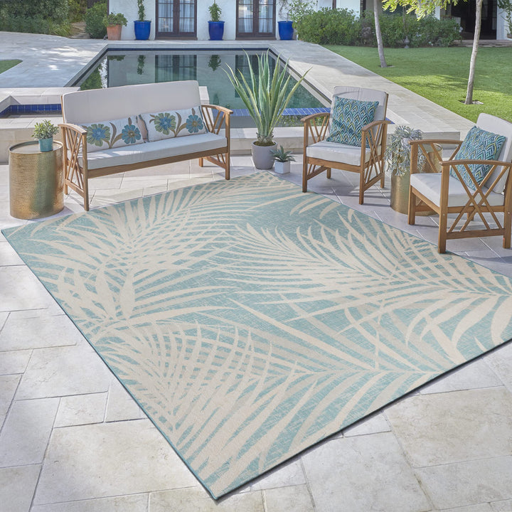 Gertmenian Indoor Outdoor Area Rug Classic Flatweave Washable Stain & UV