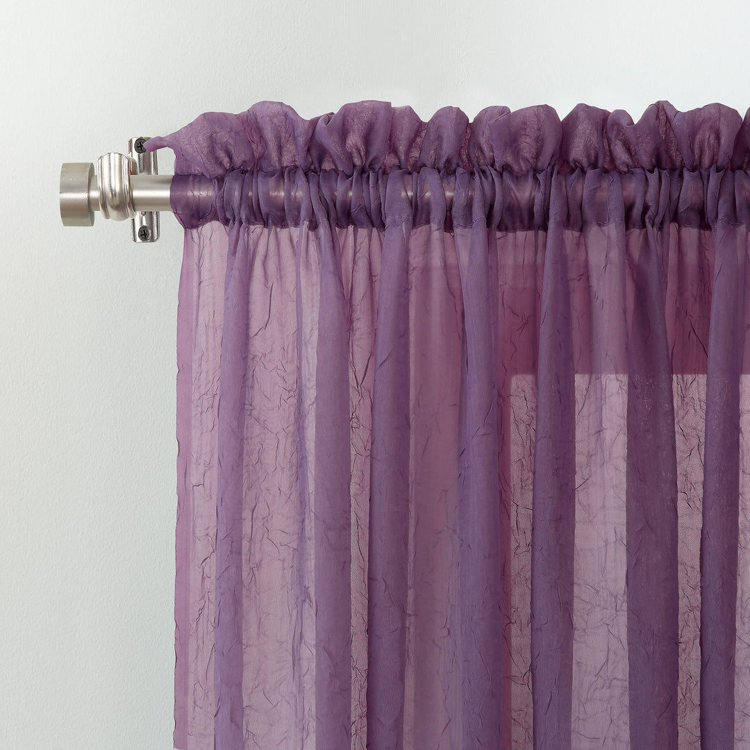 No. 918 Erica Crushed Voile Sheer Rod Pocket 1-Piece Curtain Panel, Single Panel