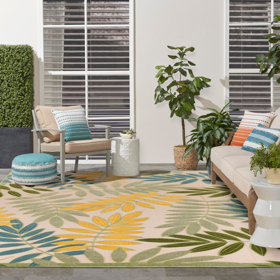 Nourison Aloha Leaf Print Vibrant Indoor/Outdoor Area Rug